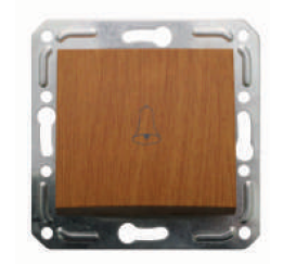 Durų skambutis ORRO A550270032, be rėmelio, 1 klavišas, įmontuojamas, medžio spalvos