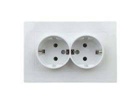 Kištukinis lizdas ORRO, 2 vietų, įleidžiamas, su įž., 16 A, 250 V, baltos sp., 9221-52, A550440039