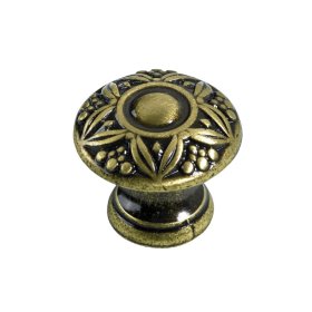 Baldų rankenėlė antik rutulio formos HETTICH, dengta žalvariu D24mm, 9158100