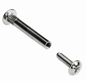 Sujungimo varžtas HETTICH, pak. 10 vnt. 36-46mm, dengtas nikeliu, 89324