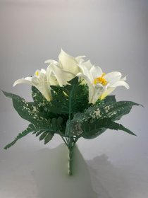 Dirbtinių lelijų ir kalijų puokštė NOVELLY HOME, baltos sp., A4372x9