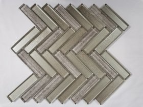 Mozaika MONA MOSAICS Mh859, 300 x 300 x 8 mm, 11 vnt./dėž., stiklo, spl. smėlinė/aukso/ eglutė