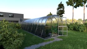 Šiltnamis KLASIKA Arkinis, 30 m2, su pamatu ir 6 mm polikarbonatine danga, 3 x 10 m, arkos formos