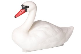 Sodo dekoracija "Gulbė", plūduriuojanti, baltos sp., 20 x 36 x 28 cm.