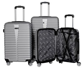 Lagaminas MC3078, sidabrinė spalva, M 65x43x27 cm, ABS plastikas, su ratukais, apkrova iki 20kg