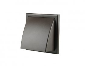 Ventiliacinės grotelės VENTS, d150, su atbuliniu vožtuvu, plastikinės, rudos spalvos