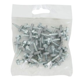 Stoginiai savisriegiai ETANCO, 4,8 x 28 mm, 25 vnt., cinkuoti, su tarpine, tamsiai rudos spalvos RAL8019, (RR32)