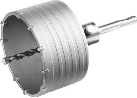 Mūro gręžimo karūna TOTAL, su kietmetaliu, 100 mm, TCT, SDS+, adapt. 110 mm, gražtas 8x110 mm, TAC431001