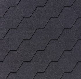 Bituminės čerpelės IKO Superglass HEX - BLK, juoda spalva, 1 pak. - 3 m2, 76060801