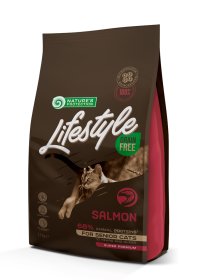 Sausas ėdalas katėms NATURE'S PROTECTION LIFESTYLE, senstančių kačių, begrūdis, su lašiša, 1,5kg