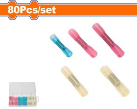 Laidų jungčių rinkinys WADFOW Wyu1B01, susitraukiantys vamzdeliai sujungimui, įvairiaspalvės, 80 vnt.