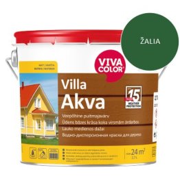 Medinių fasadų dažai VIVACOLOR Villa Akva, 2,7 l, žalios 335X sp.