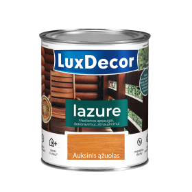 Medienos impregnantas LUXDECOR Lazure, 0,75 l, (01) Auksinis ąžuolas