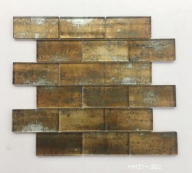 Stiklo mozaika MONA MOSAICS Td21-302, 300 x 300 x 8 mm, 11 vnt./dėž., spl. rūdžių blizgi