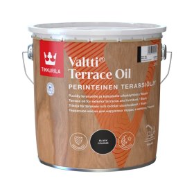 Aliejus terasoms ir lauko baldams TIKKURILA, Valtti Terrace Oil, 2,7 l, juodas