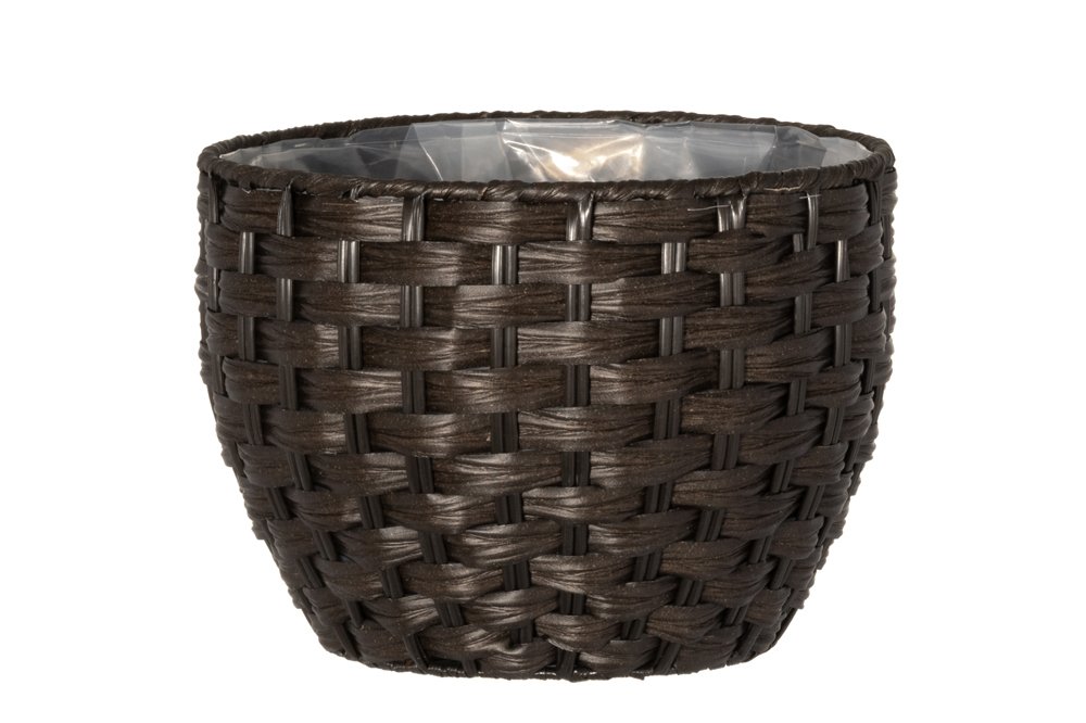 Lauko vazonas 4Living Chocolate, pintas, tamsiai rudos sp., 27 x 27 x 19,5 cm.