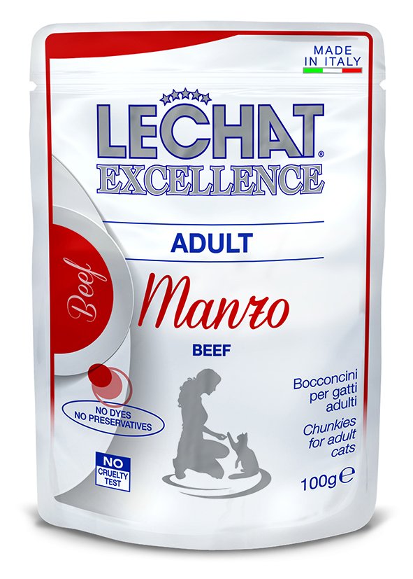 Konservuotas kačių ėdalas LECHAT EXCELLENSE, suaugusioms katėms su jautiena, 100 g