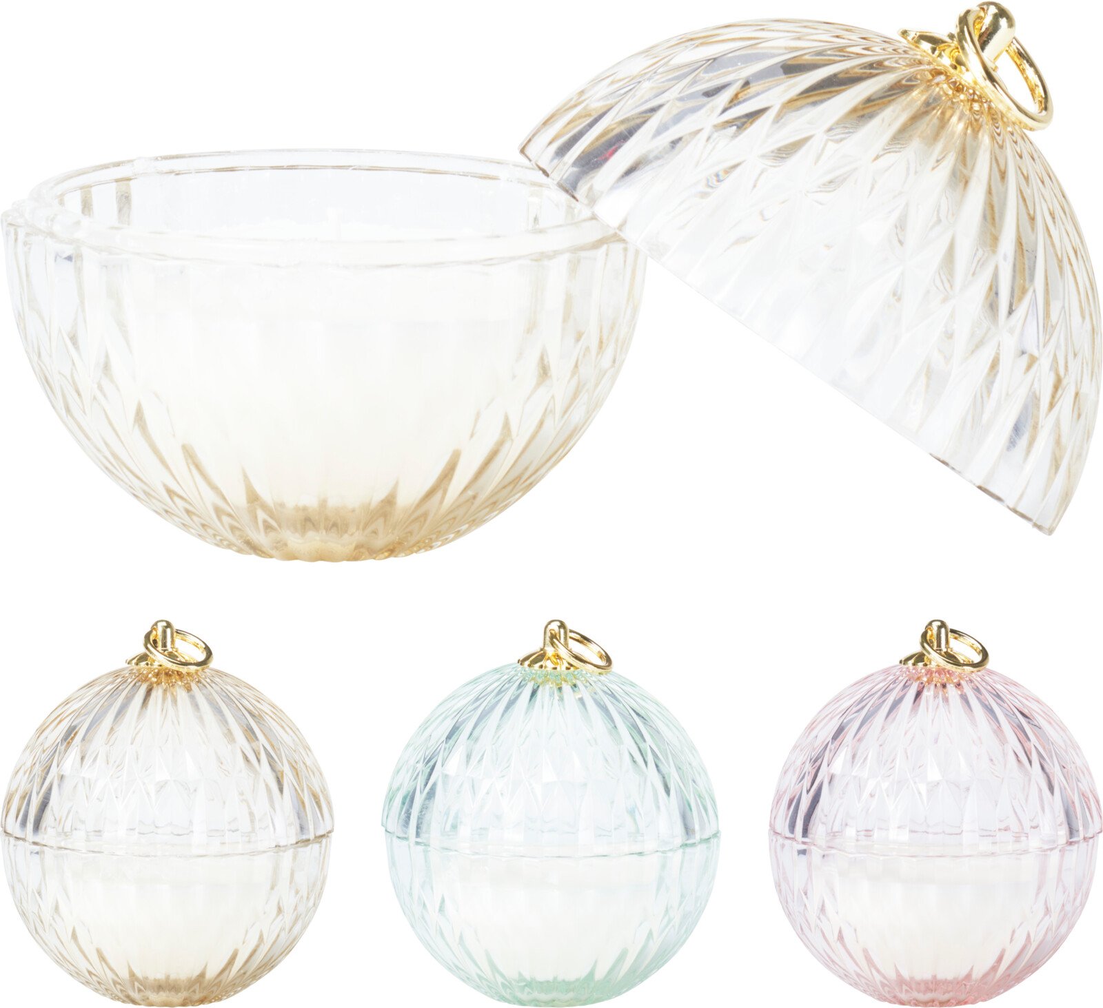 Kvapni žvakė Kalėdų žaisliukas, stiklas, įvairių kvapų, 11,5 x 11,5 x 12 cm