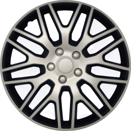 Ratlankių gaubtai ALBURNUS Dakar R14, sidabrinė ir juoda spalva, 4 vnt.