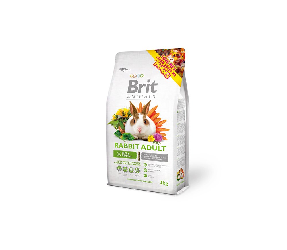 Maistas suaugusiems triušiams BRIT Animals, 1,5kg