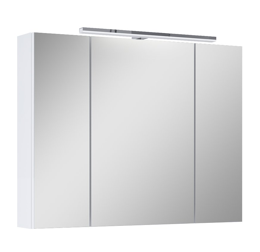 Vonios spintelė ELITA Mirror Cabinet 80, 64,7 x 18,8 x 80 cm, viršutinė, pakabinama, balta, su LED apšvietimu 50 cm, 3D, 167471