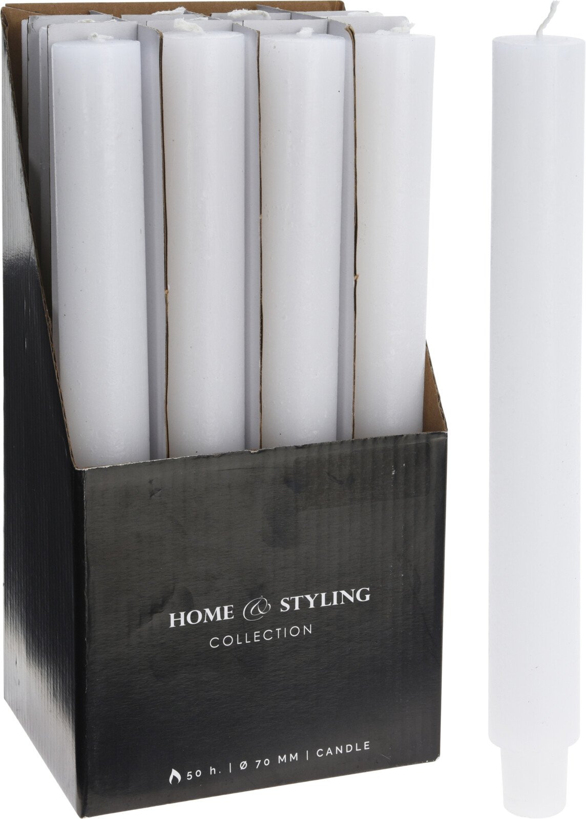 Žvakė, baltos sp., 3 x 25 cm