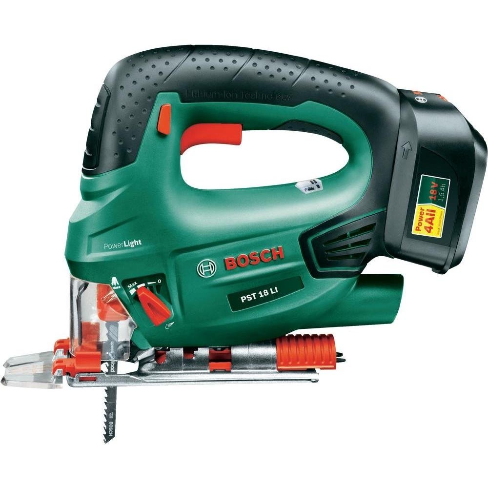 Akumuliatorinis siaurapjūklis BOSCH Green PST 18 Li Solo, be akumuliatoriaus ir kroviklio, 18V Li sistema