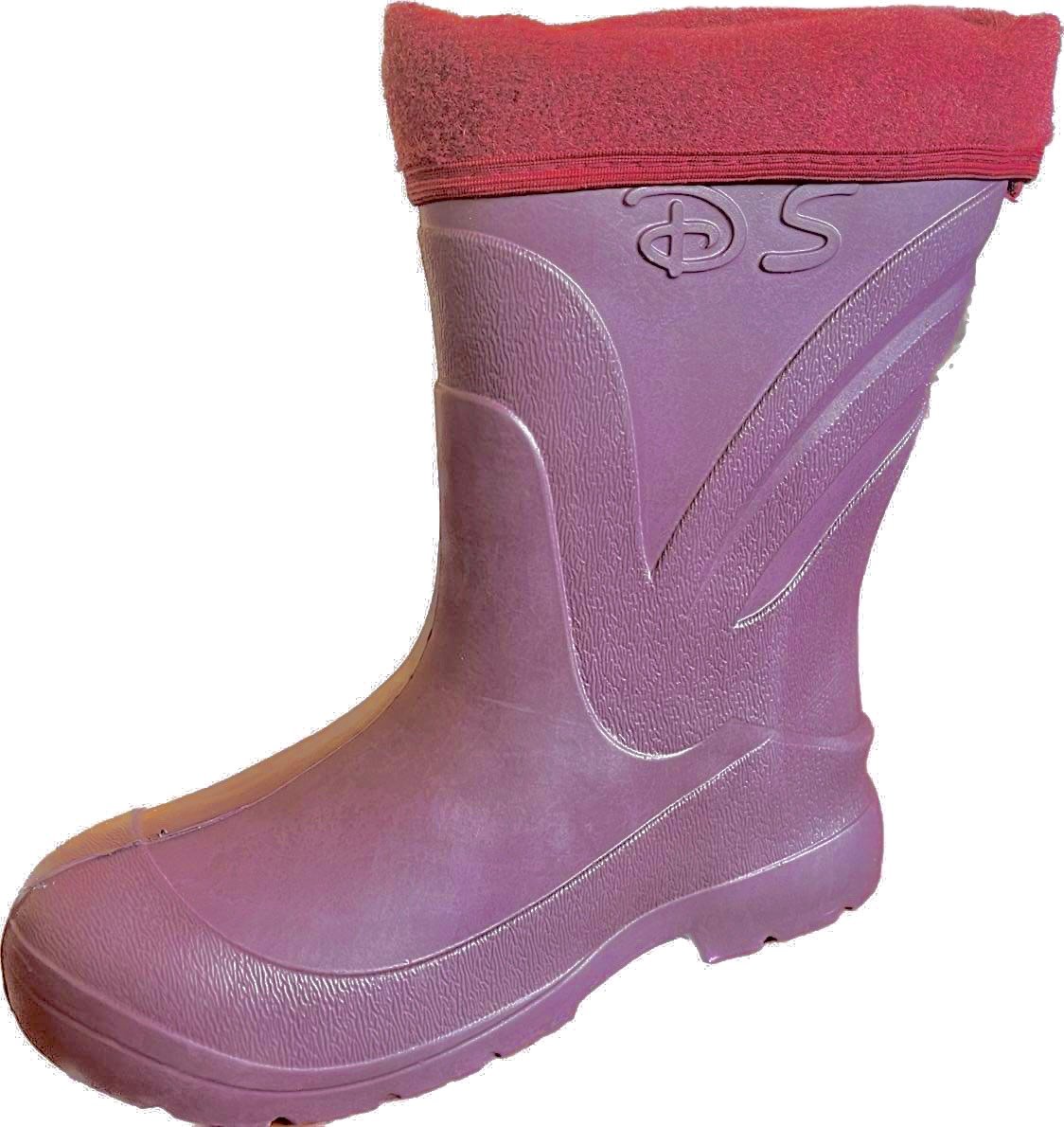 Guminiai batai EVA, 37/38 dydis, tamsiai raudona spalva, aukštis 28 cm, pašiltinti, moteriški