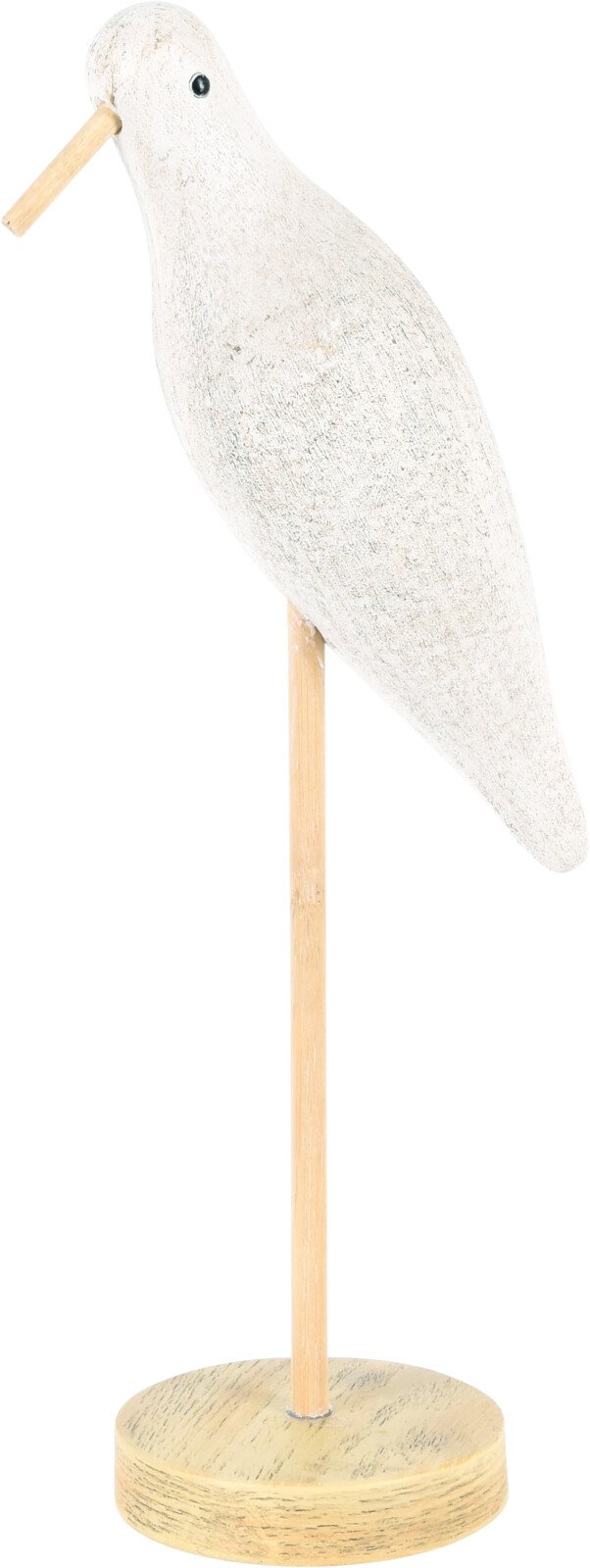 Sodo dekoracija PAUKŠTIS, ant stovo, baltos sp., 12 x 8 x 28 cm.