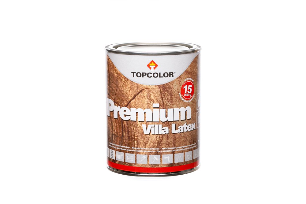 Medienos fasado dažai TOPCOLOR Premium Villa Latex, 1 l, antracito sp.