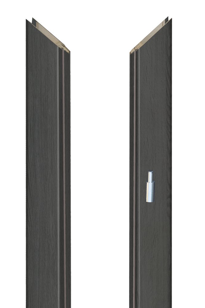 Laminuota durų stakta VOSTER, reguliuojama, su apvadais, komplektas durų varčiai, kairinė, spalva Anthracite, 100-140 x 80 x 2109 mm, 2 vnt., 110-140 x 80 x 784 mm, 1 vnt.
