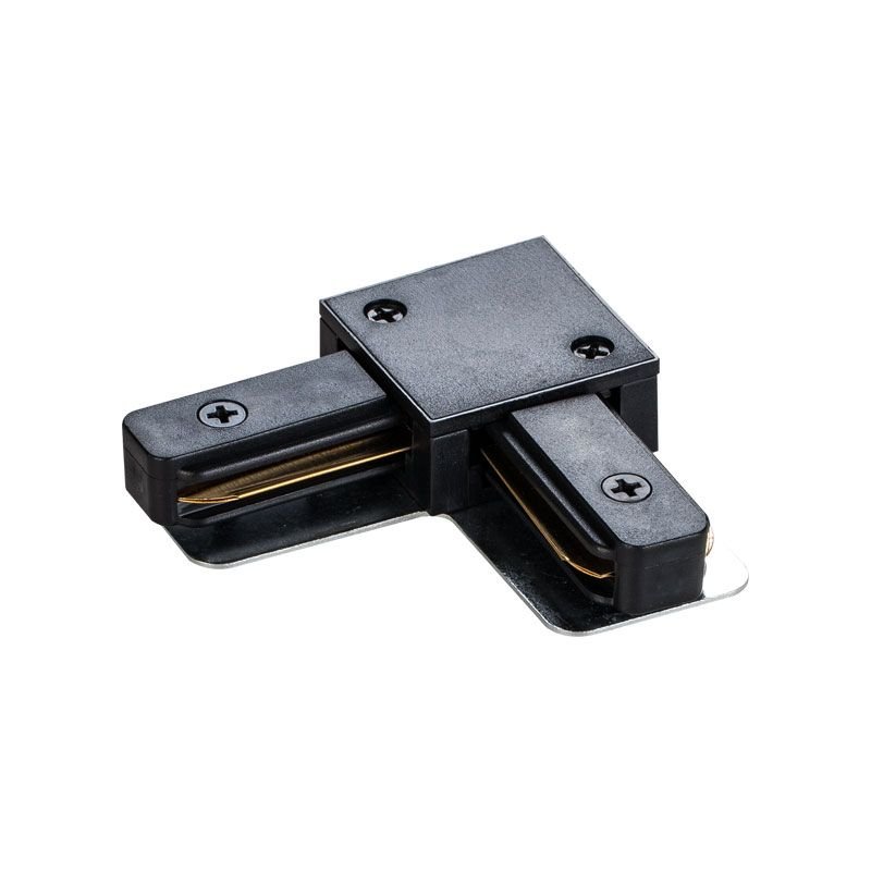 Kryptinių šviestuvų bėgelių montavimo jungtis DPM X-Line, kampinė, aliuminė, juodos sp., STLB