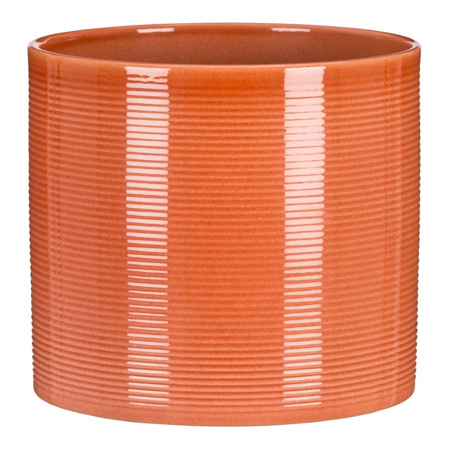 Kambarinis keraminis vazonas SCHEURICH Papaya (828/09), ryškiai oranžinės sp., skersmuo 9 cm.