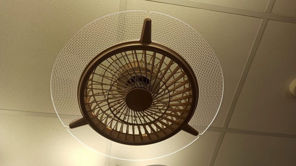 Išmanusis pakabinamas LED šviestuvas su vent. BALTIK GAISMA, Py270, SMART+ WiFi, galia 2 X 48 W, ventiliatoriaus galia 40 W, 3000+6500K, 230V, su pultu, dimer., 580x225 mm