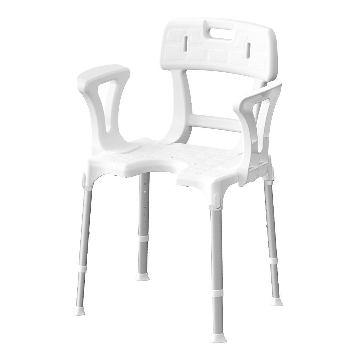 Dušo kėdė KID-MAN Dusis, su nugaros ir rankų atramomis, balta