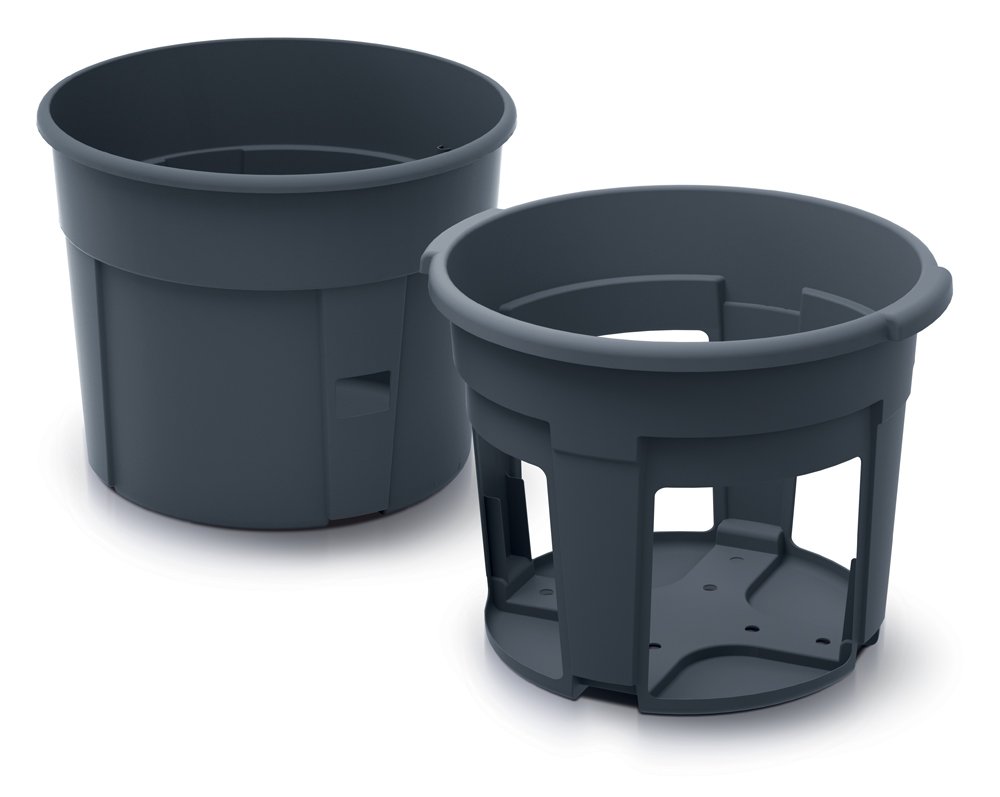 Plastikinis lauko vazonas bulvėms, 40 cm., antracito sp., 39,2 x 39,2 x 31,5 cm., antracito sp.