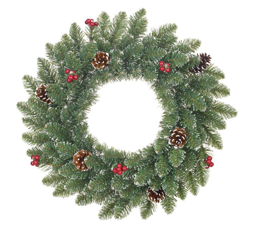 Kalėdinis vainikas NOVELLY HOME, Colarado Spruce, su kankorėžiais ir uogomis, 45 cm