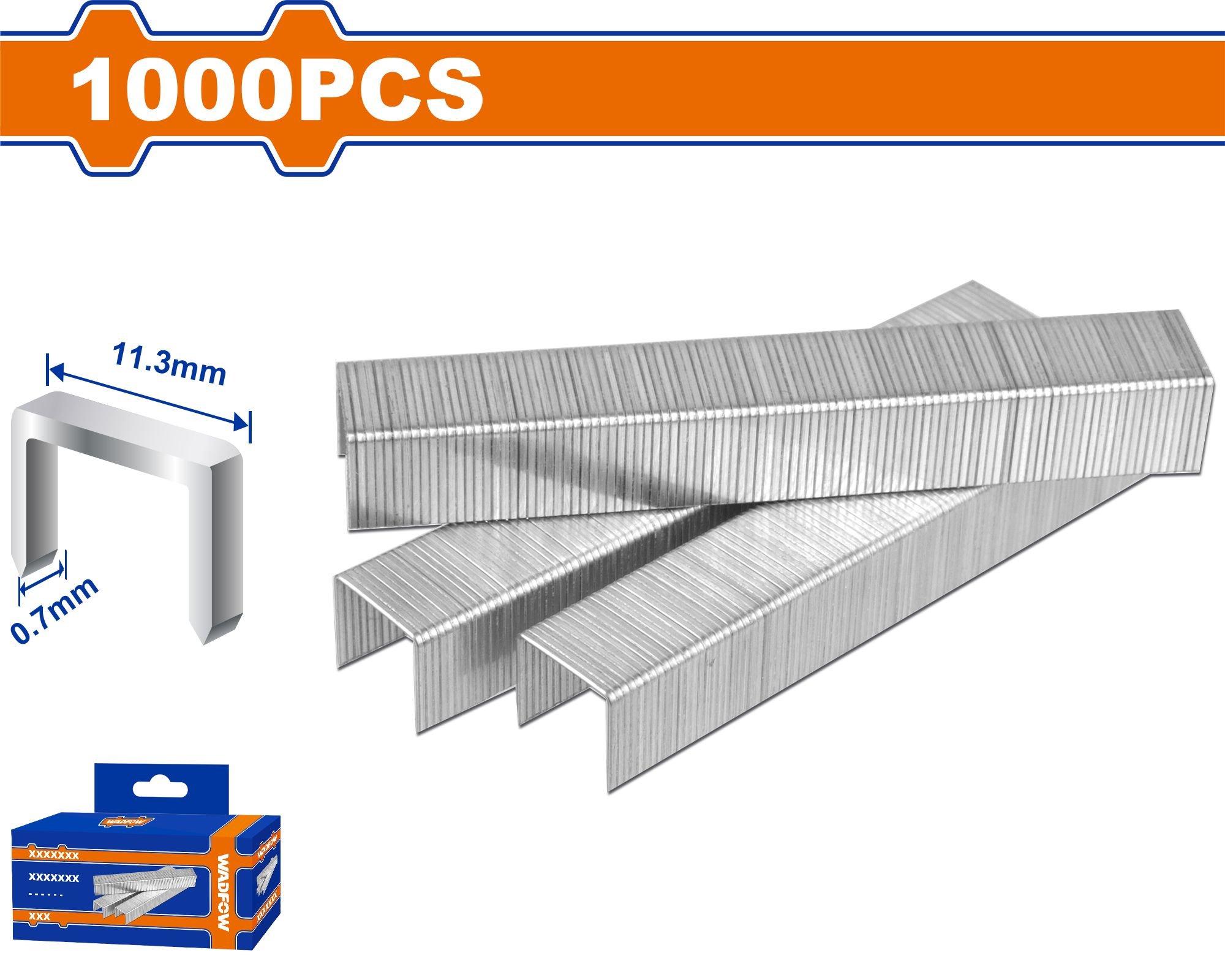 Kabės WADFOW, 0,7x6 mm, 1000 vnt., WNA0706