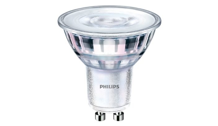LED lempa PHILIPS, 4W (=50W), GU10, 220-240V, 4000K, 36°, 350 lm, dimeriuojama