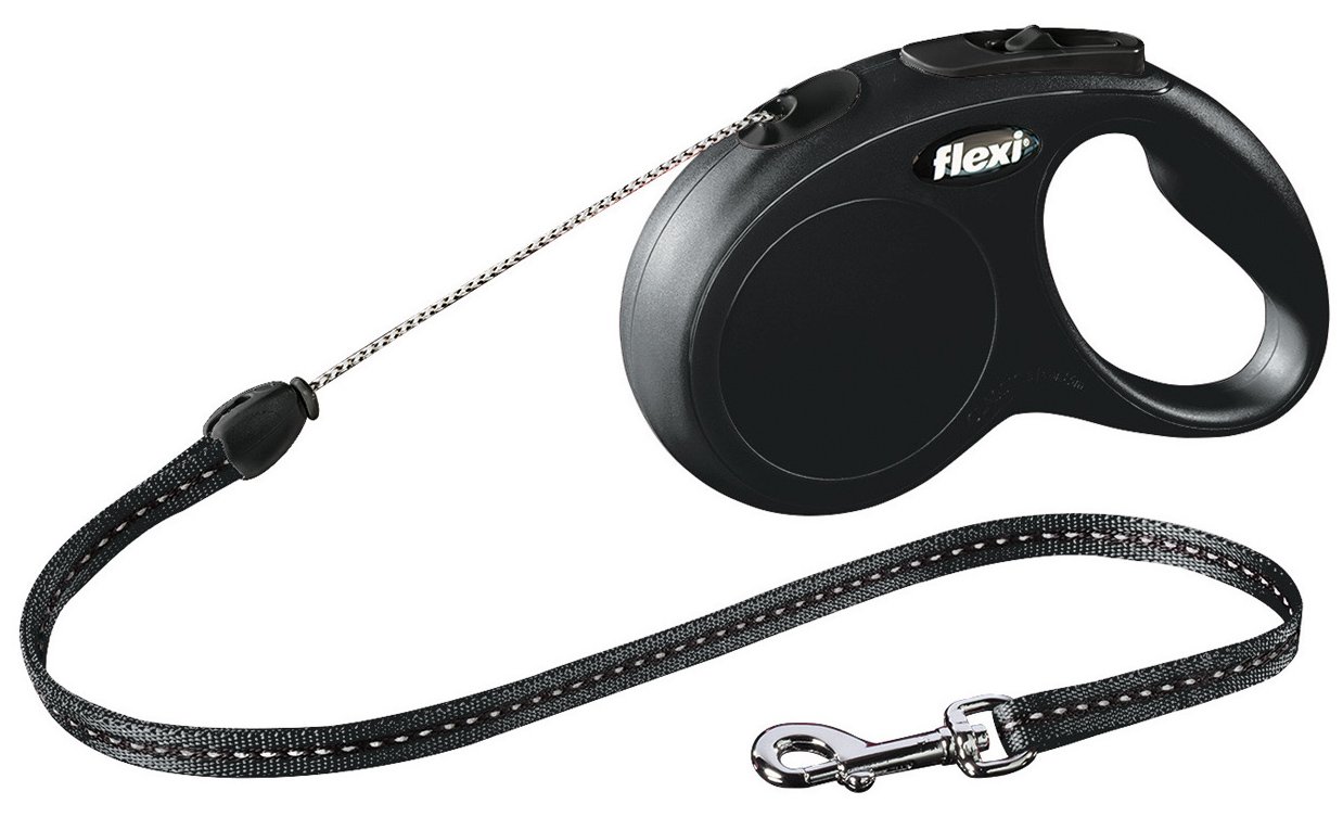 Pavadėlis FLEXI Classic, S, max 12kg 5m virvelinis juodos spalvos