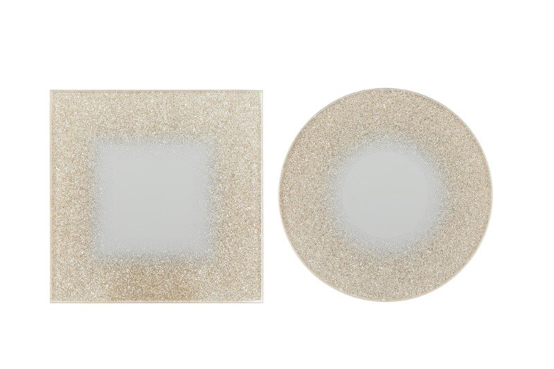 Padėkliukas dekoravimui 4LIVING, veidrodinis, 10 cm, auksinės sp., dvi formos