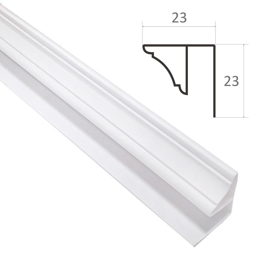 Lubinis profilis PVC dailylentėms WAKSLINE A02/Skv-1, 3000 x 5 mm, baltas