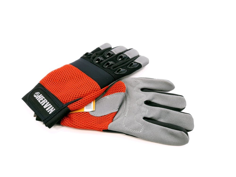 Pirštinės HERVIN, (11)XXL dydis, oranžinė spalva, iš natūralios ožkos odos, su apsauga krumpliams ir pirštų sąnariams, CE, MOP004