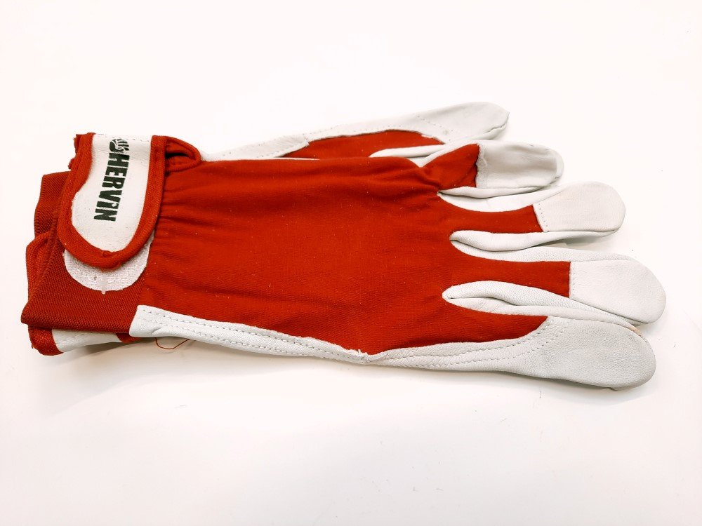 Pirštinės HERVIN, (11)XXL dydis, raudona spalva, medvilninės, iš natūralios ožkos odos, su reguliuojamu riešu, CE, UOP008