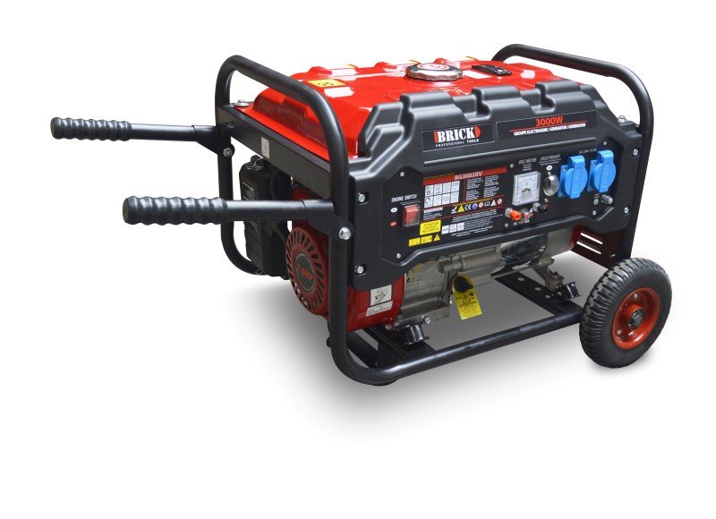 Benzininis generatorius BRICK BG3002RV, maks. galia 3 kW, nuolatinė galia 2,8 kW, bako talpa 15 l