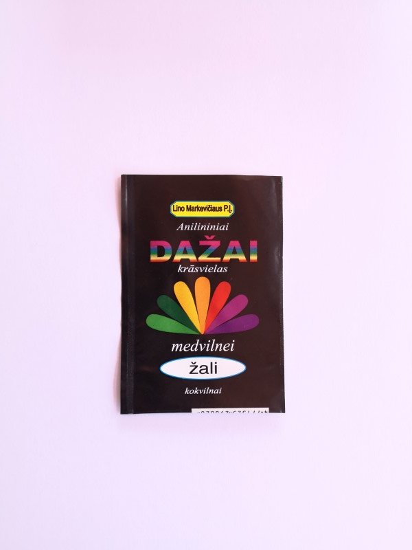 Aniliniai dažai kiaušinių medvilnės dažymui, žalia spalva