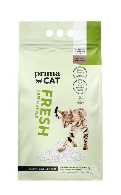 Kraikas katėms PRIMACAT, Fresh, obuolių aromato, baltas 5l