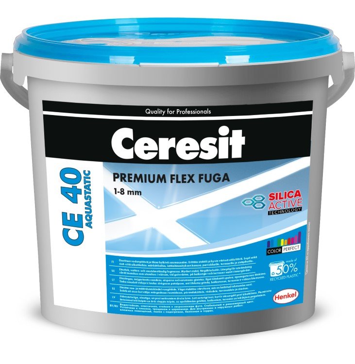 Plytelių tarpų glaistas CERESIT CE40 AQUASTATIC 10, manhattan spalva, 5 kg