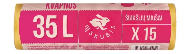 Šiukšlių maišai SKUBIS, kvapnūs, 35 l, 15 vnt.