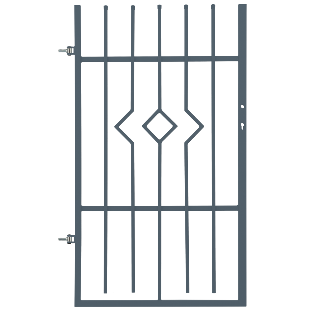 Dekoratyvinės tvoros varteliai POLBRAM Aria, kairiniai, cinkuoti, pilki, 90 x 150 cm